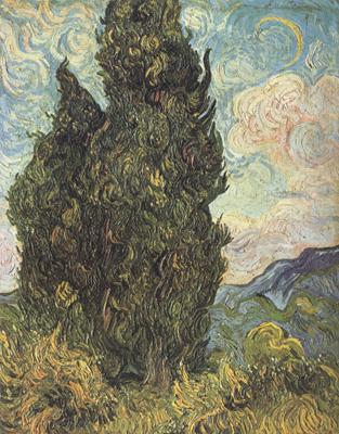 Vincent Van Gogh Cypresses (nn04) oil painting image